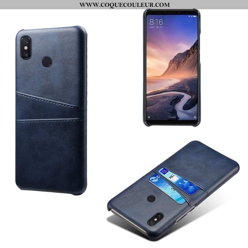 Housse Xiaomi Mi Max 3 Cuir Carte Business, Étui Xiaomi Mi Max 3 Protection Incassable Verte