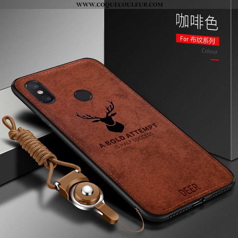 Housse Xiaomi Mi Max 3 Protection Petit Élégant, Étui Xiaomi Mi Max 3 Vintage Incassable Marron