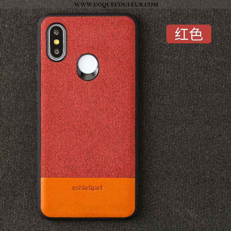 Étui Xiaomi Mi Max 3 Protection Téléphone Portable Petit, Coque Xiaomi Mi Max 3 Cuir Rouge