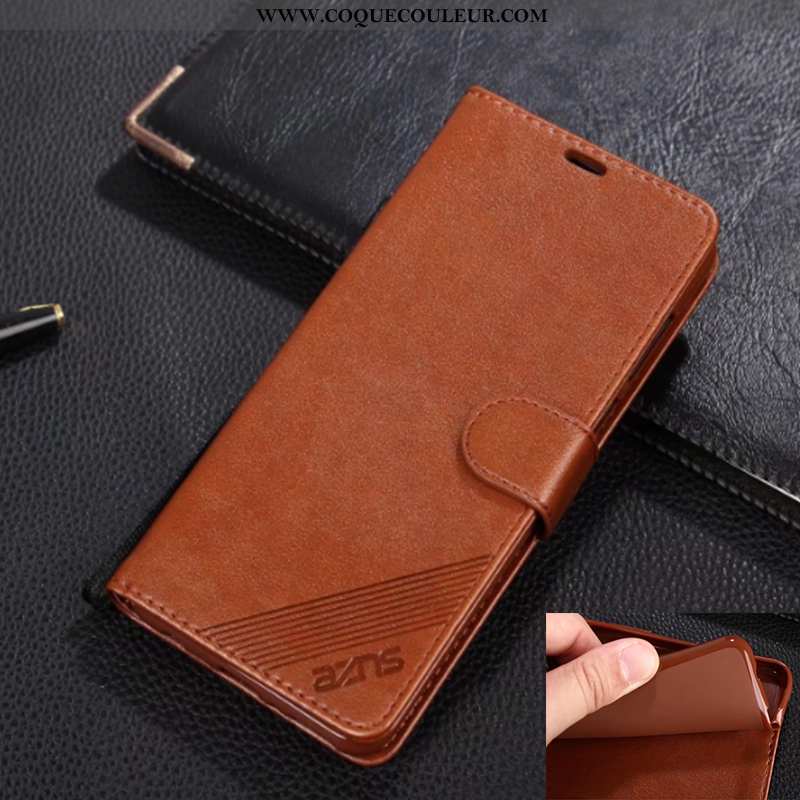 Étui Xiaomi Mi Max 3 Portefeuille Housse Petit, Coque Xiaomi Mi Max 3 Protection Cuir Véritable Marr