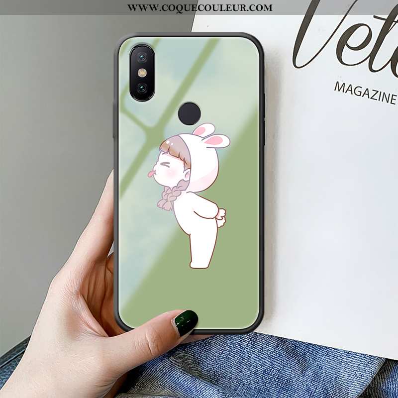 Coque Xiaomi Mi Max 3 Créatif Amoureux Coque, Housse Xiaomi Mi Max 3 Dessin Animé Net Rouge Verte