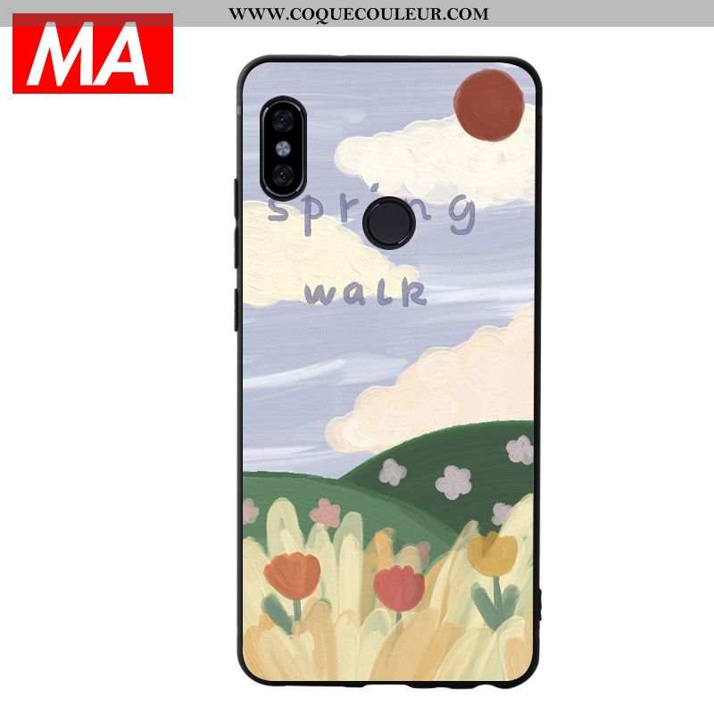 Coque Xiaomi Mi Max 3 Créatif Simple Coque, Housse Xiaomi Mi Max 3 Tendance Bleu