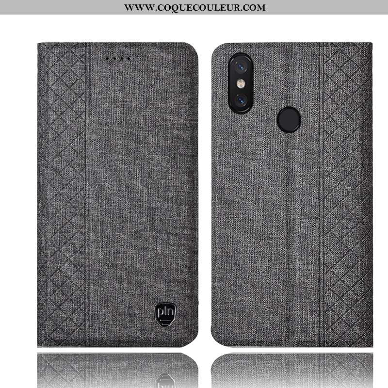 Housse Xiaomi Mi Max 3 Protection Petit Tout Compris, Étui Xiaomi Mi Max 3 Cuir Gris