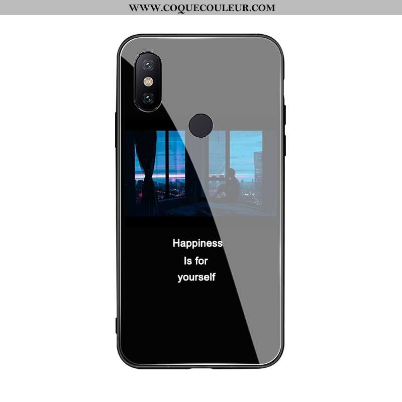 Housse Xiaomi Mi Max 3 Silicone Europe Noir, Étui Xiaomi Mi Max 3 Verre Difficile Noir