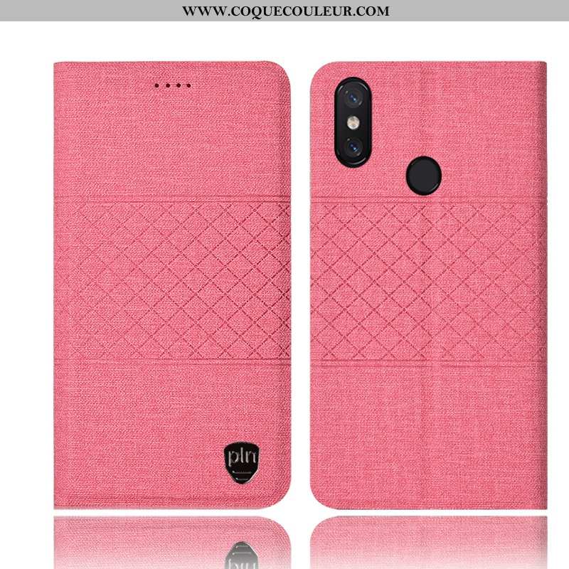 Housse Xiaomi Mi Max 3 Cuir Téléphone Portable Housse, Étui Xiaomi Mi Max 3 Protection Lin Rose