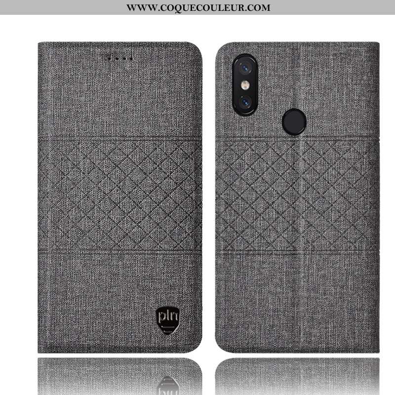 Housse Xiaomi Mi Max 3 Cuir Téléphone Portable Housse, Étui Xiaomi Mi Max 3 Protection Lin Rose