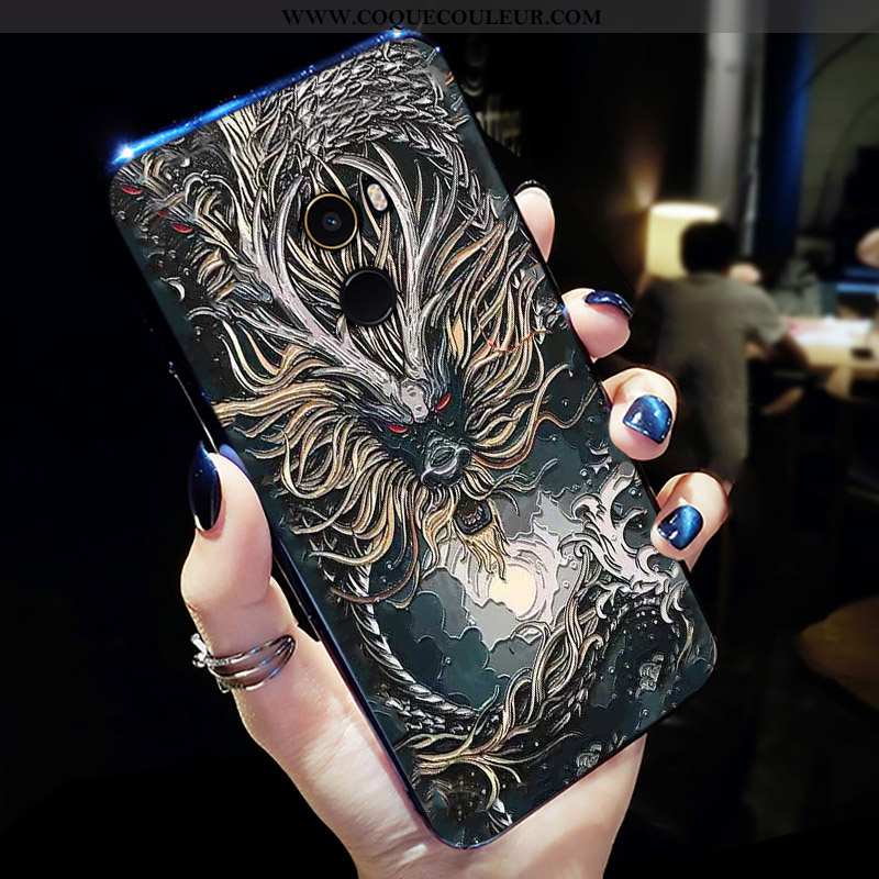 Coque Xiaomi Mi Mix 2 Créatif Étui Légère, Housse Xiaomi Mi Mix 2 Tendance Tout Compris Noir