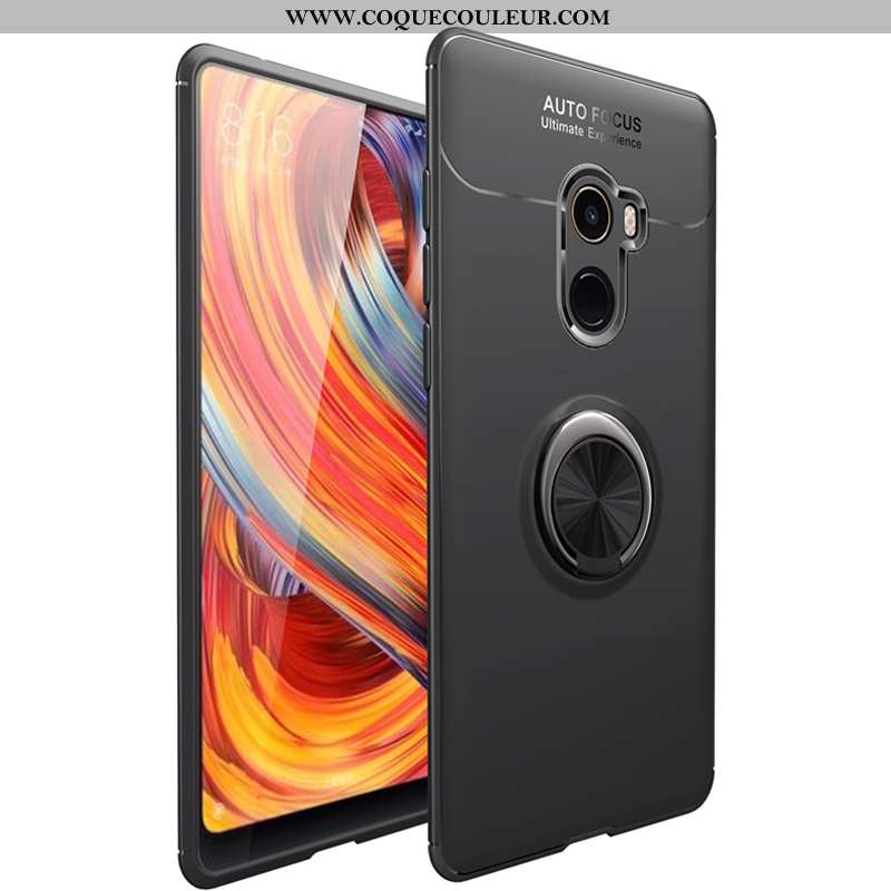 Étui Xiaomi Mi Mix 2 Silicone Noir Support, Coque Xiaomi Mi Mix 2 Fluide Doux