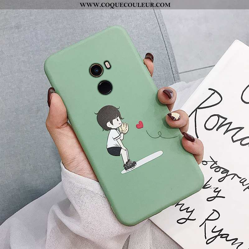 Étui Xiaomi Mi Mix 2 Fluide Doux Amoureux Tout Compris, Coque Xiaomi Mi Mix 2 Silicone Verte