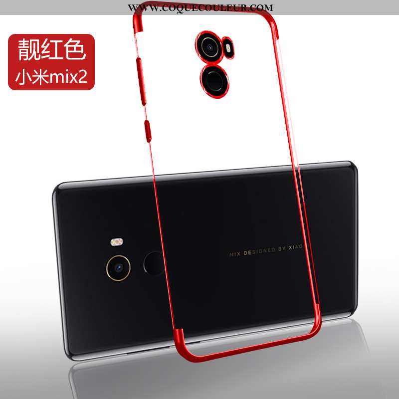 Coque Xiaomi Mi Mix 2 Protection Silicone Coque, Housse Xiaomi Mi Mix 2 Transparent Tendance Doré