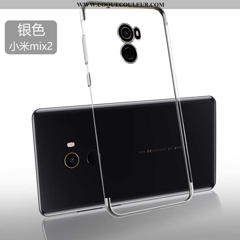 Coque Xiaomi Mi Mix 2 Protection Silicone Coque, Housse Xiaomi Mi Mix 2 Transparent Tendance Doré