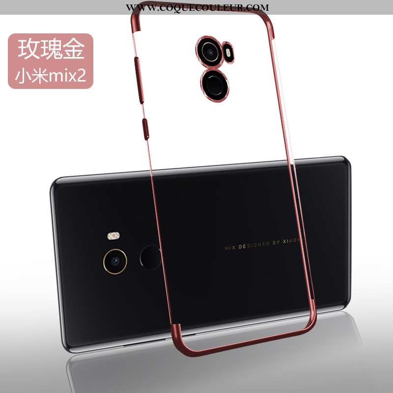 Coque Xiaomi Mi Mix 2 Protection Silicone Coque, Housse Xiaomi Mi Mix 2 Transparent Tendance Doré