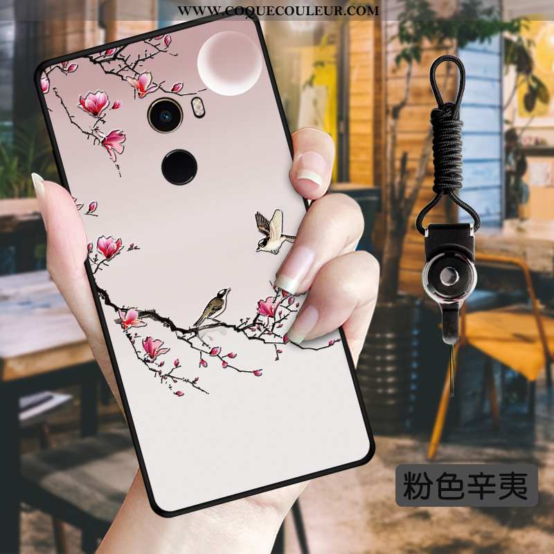 Housse Xiaomi Mi Mix 2 Fleurs Petit Style Chinois, Étui Xiaomi Mi Mix 2 Fluide Doux Vent Verte