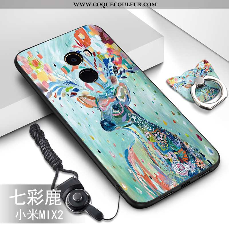 Housse Xiaomi Mi Mix 2 Silicone Fluide Doux Bleu, Étui Xiaomi Mi Mix 2 Protection Peinture Bleu