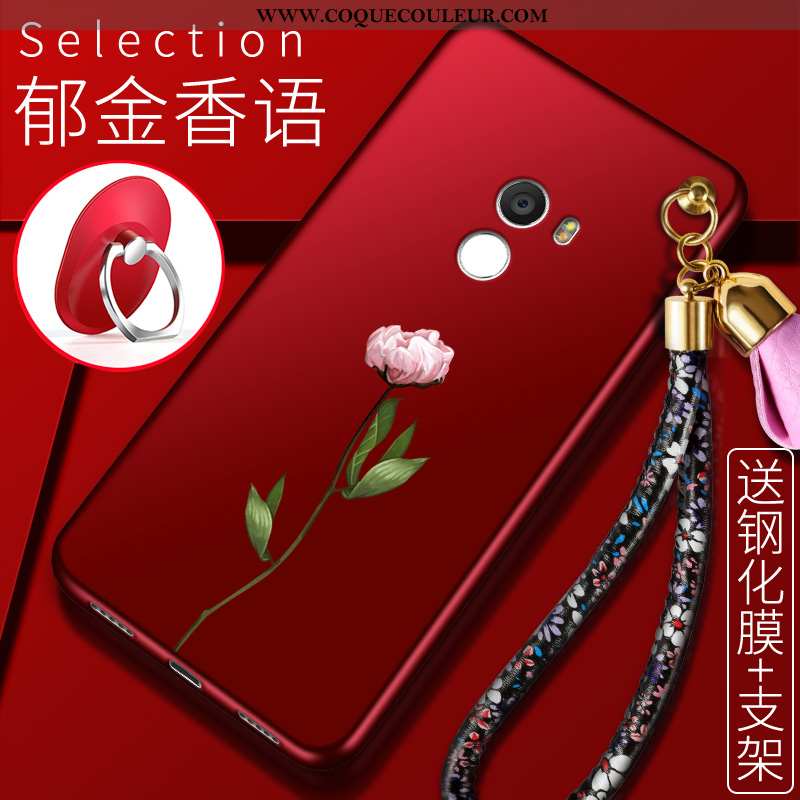 Étui Xiaomi Mi Mix 2 Fluide Doux Incassable Téléphone Portable, Coque Xiaomi Mi Mix 2 Tendance Rouge