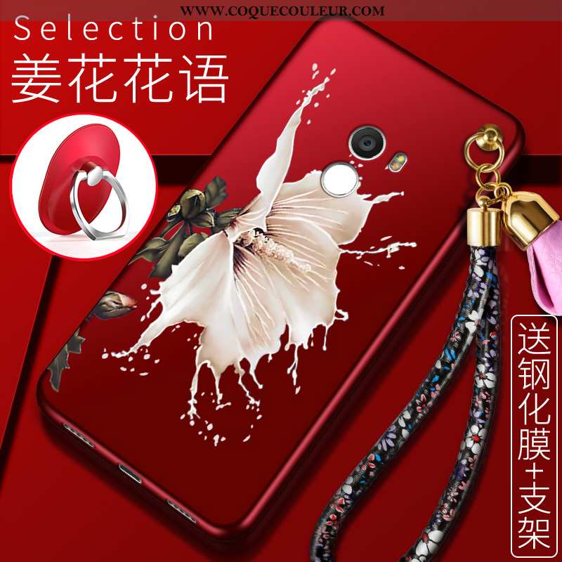 Étui Xiaomi Mi Mix 2 Fluide Doux Incassable Téléphone Portable, Coque Xiaomi Mi Mix 2 Tendance Rouge