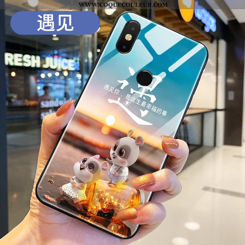 Housse Xiaomi Mi Mix 2s Silicone Fluide Doux Coque, Étui Xiaomi Mi Mix 2s Protection Tendance Bleu