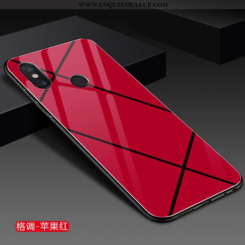 Étui Xiaomi Mi Mix 2s Protection Incassable Personnalité, Coque Xiaomi Mi Mix 2s Verre Créatif Rouge
