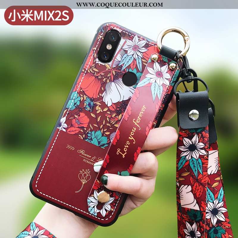 Housse Xiaomi Mi Mix 2s Fluide Doux Incassable Net Rouge, Étui Xiaomi Mi Mix 2s Silicone Téléphone P