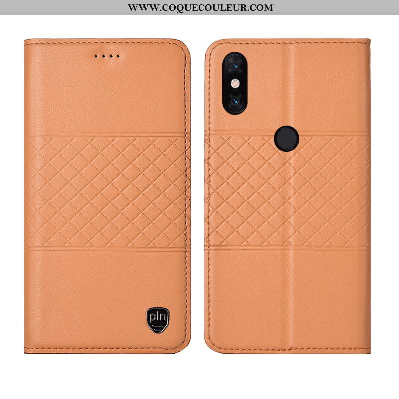 Coque Xiaomi Mi Mix 2s Cuir Véritable Étui Coque, Housse Xiaomi Mi Mix 2s Protection Marron