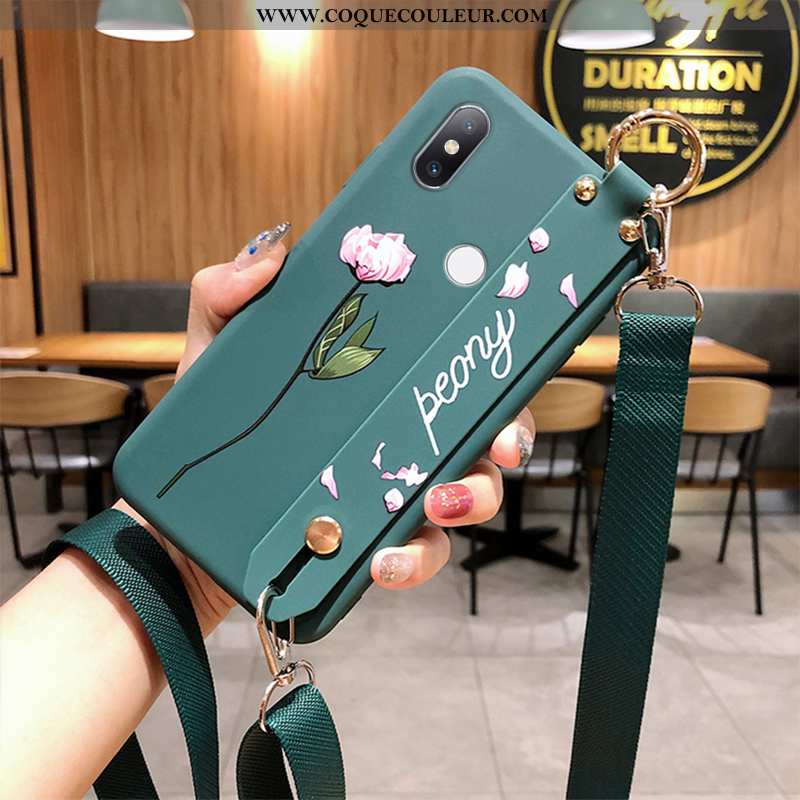 Coque Xiaomi Mi Mix 2s Ornements Suspendus Délavé En Daim Fleur, Housse Xiaomi Mi Mix 2s Fluide Doux