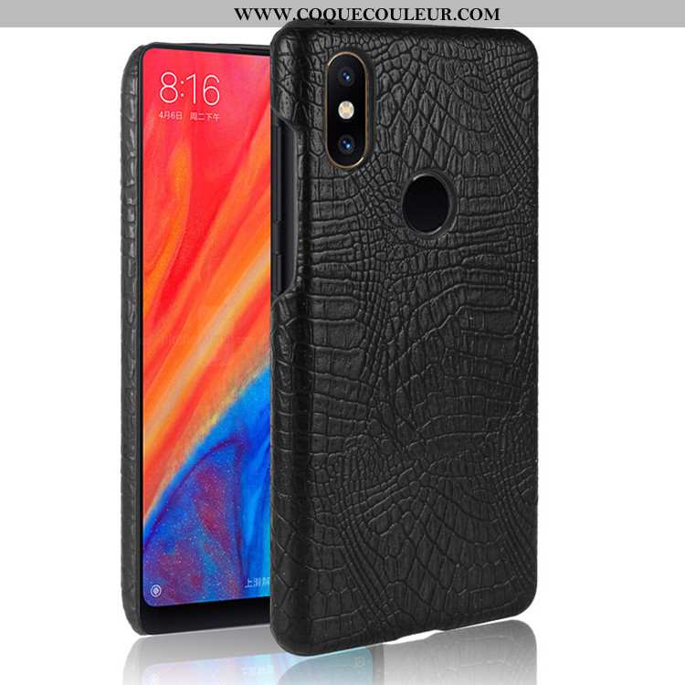 Étui Xiaomi Mi Mix 2s Modèle Fleurie Qualité, Coque Xiaomi Mi Mix 2s Protection Crocodile Noir