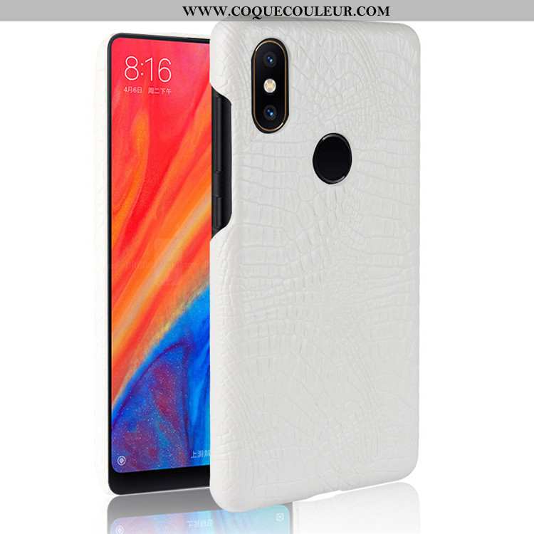 Étui Xiaomi Mi Mix 2s Modèle Fleurie Qualité, Coque Xiaomi Mi Mix 2s Protection Crocodile Noir