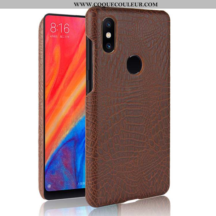 Étui Xiaomi Mi Mix 2s Modèle Fleurie Qualité, Coque Xiaomi Mi Mix 2s Protection Crocodile Noir