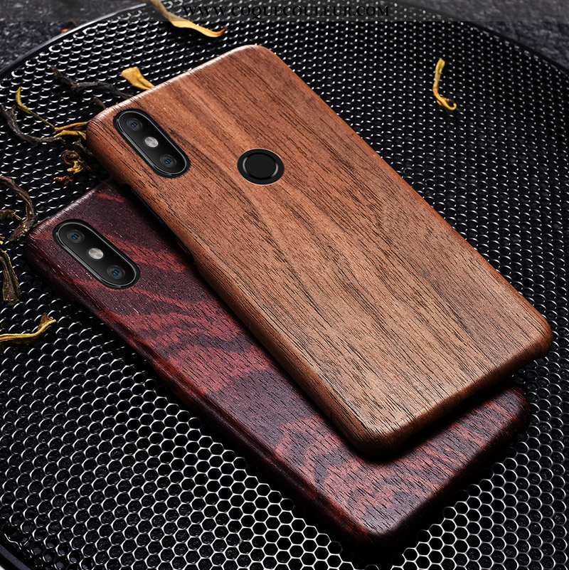 Housse Xiaomi Mi Mix 2s En Bois Marron Couvercle Arrière, Étui Xiaomi Mi Mix 2s Ultra Personnalité