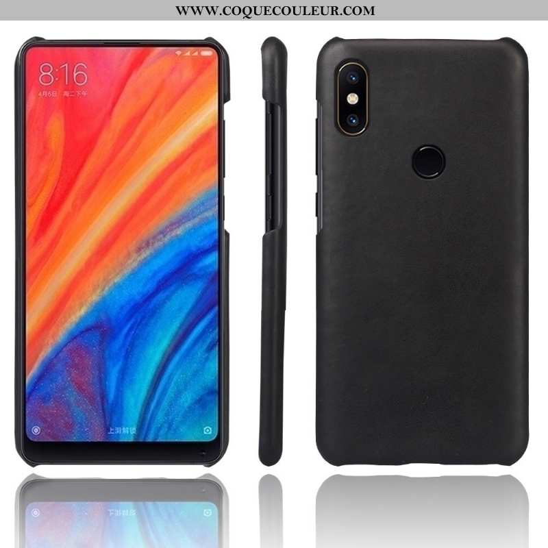 Étui Xiaomi Mi Mix 2s Cuir Vintage Petit, Coque Xiaomi Mi Mix 2s Protection Difficile Gris