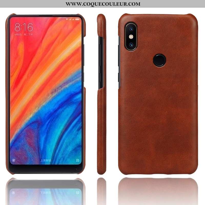 Étui Xiaomi Mi Mix 2s Cuir Vintage Petit, Coque Xiaomi Mi Mix 2s Protection Difficile Gris