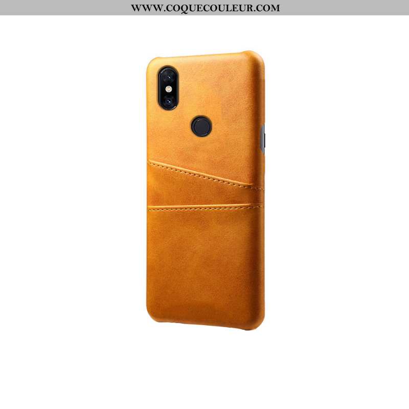 Housse Xiaomi Mi Mix 3 Cuir Téléphone Portable Qualité, Étui Xiaomi Mi Mix 3 Protection Jaune