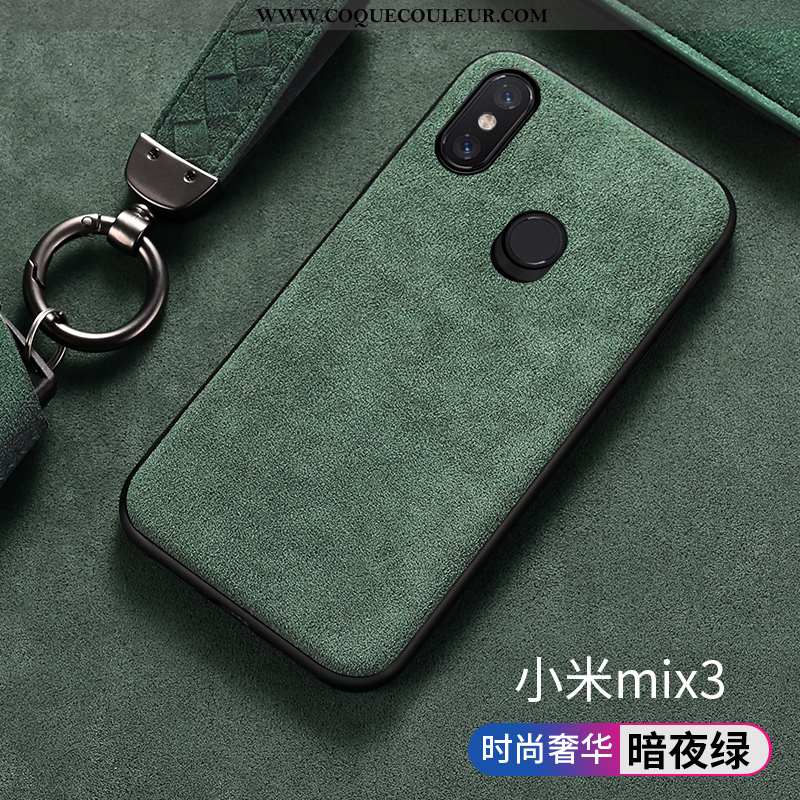 Étui Xiaomi Mi Mix 3 Silicone Tout Compris, Coque Xiaomi Mi Mix 3 Protection Daim Fourrure Rouge