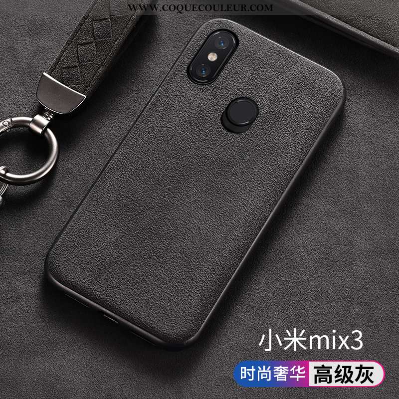 Étui Xiaomi Mi Mix 3 Silicone Tout Compris, Coque Xiaomi Mi Mix 3 Protection Daim Fourrure Rouge