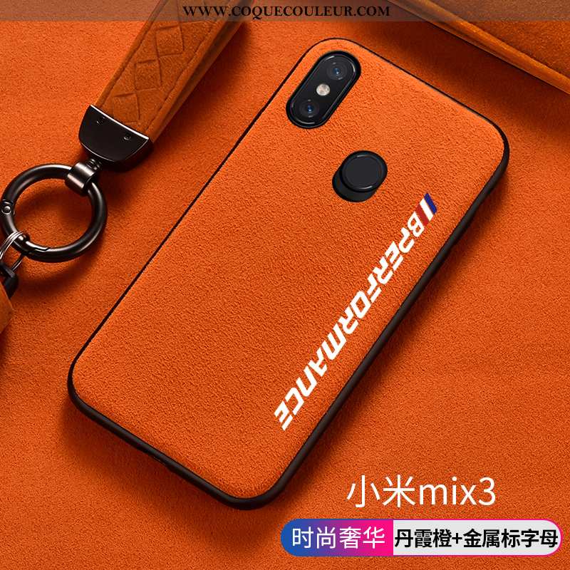 Étui Xiaomi Mi Mix 3 Silicone Tout Compris, Coque Xiaomi Mi Mix 3 Protection Daim Fourrure Rouge