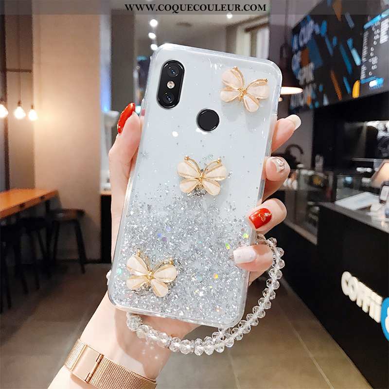 Housse Xiaomi Mi Mix 3 Transparent Petit Papillon, Étui Xiaomi Mi Mix 3 Ultra Protection Verte