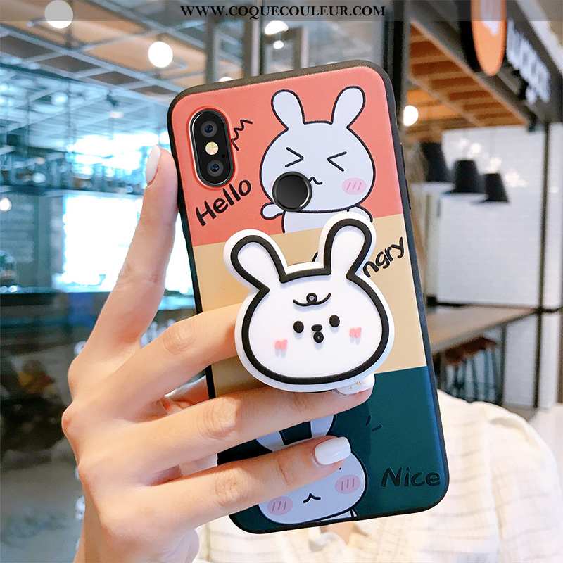 Étui Xiaomi Mi Mix 3 Créatif Ours Fluide Doux, Coque Xiaomi Mi Mix 3 Dessin Animé Charmant Rose