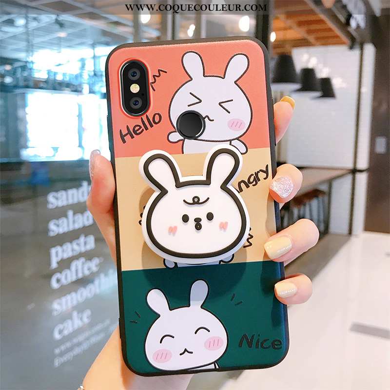 Étui Xiaomi Mi Mix 3 Créatif Ours Fluide Doux, Coque Xiaomi Mi Mix 3 Dessin Animé Charmant Rose