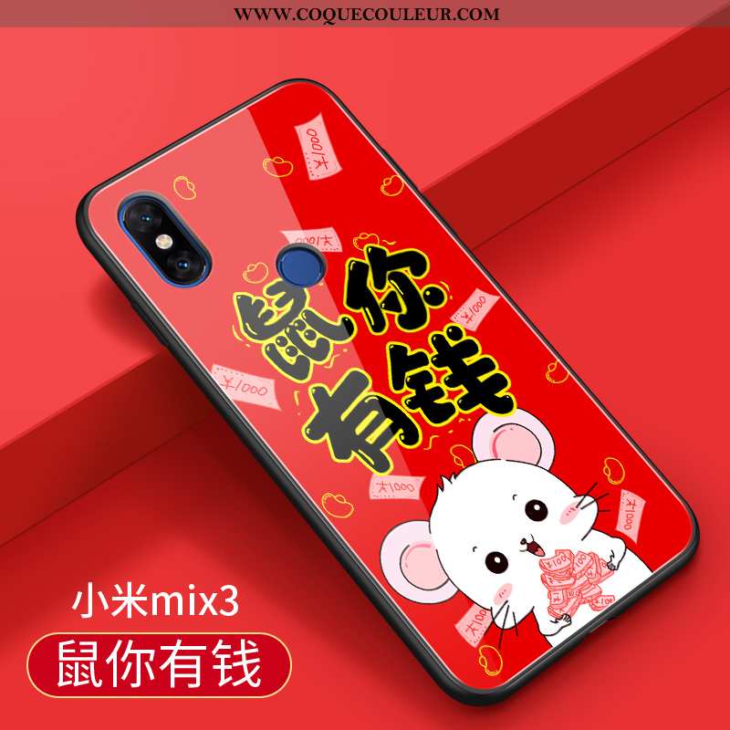 Étui Xiaomi Mi Mix 3 Silicone Petit Nouveau, Coque Xiaomi Mi Mix 3 Protection Rouge