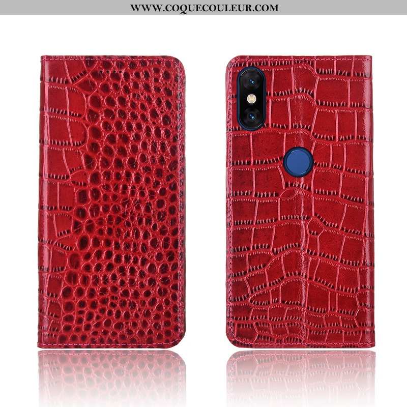 Étui Xiaomi Mi Mix 3 Fluide Doux Clamshell Simple, Coque Xiaomi Mi Mix 3 Silicone Cuir Marron