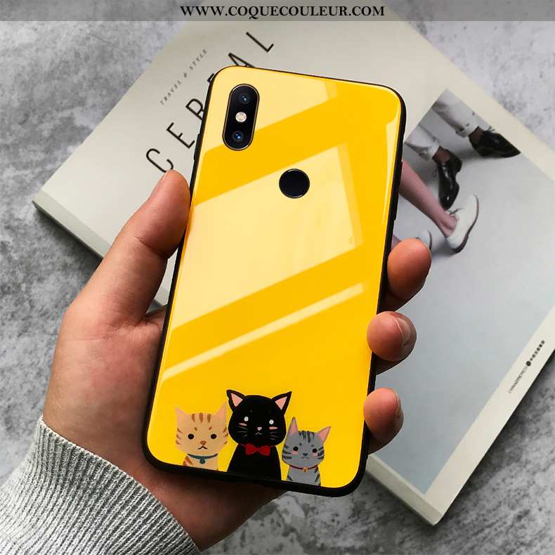 Étui Xiaomi Mi Mix 3 Créatif Coque Simple, Xiaomi Mi Mix 3 Dessin Animé Charmant Jaune