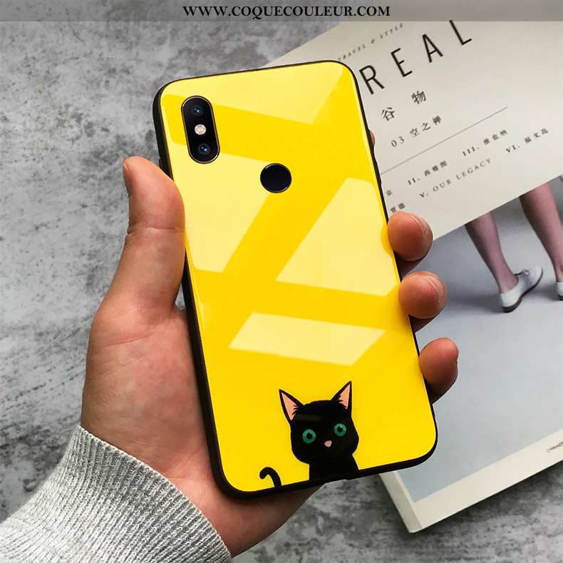 Étui Xiaomi Mi Mix 3 Créatif Coque Simple, Xiaomi Mi Mix 3 Dessin Animé Charmant Jaune