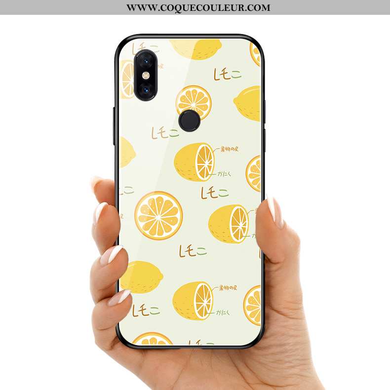 Étui Xiaomi Mi Mix 3 Silicone Coque Jaune, Xiaomi Mi Mix 3 Verre Bovins Jaune