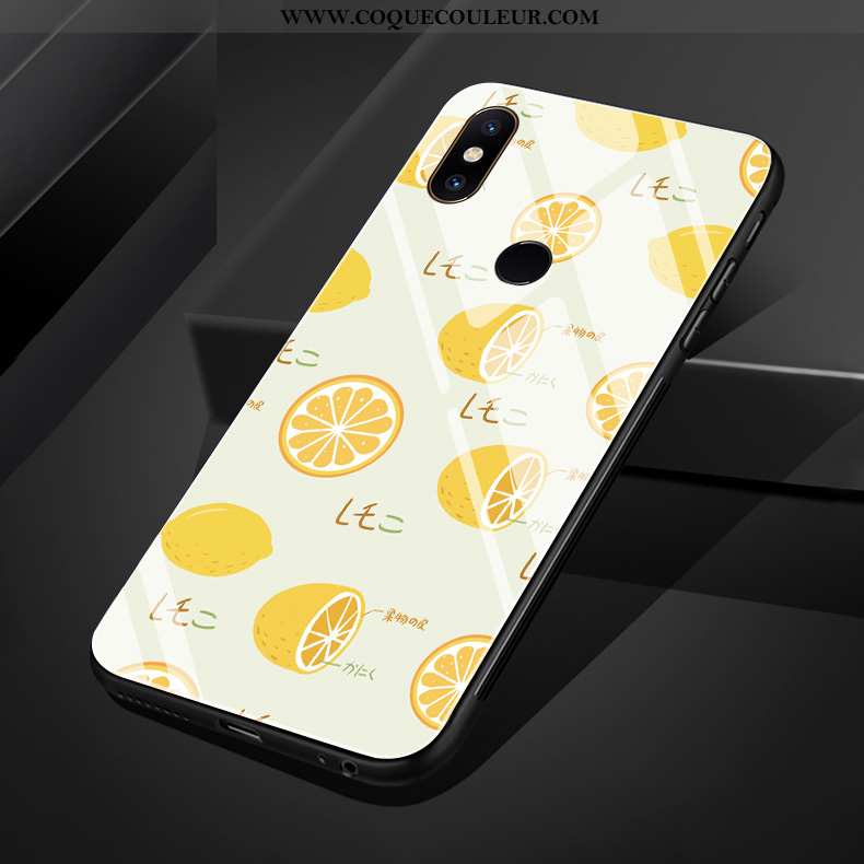 Étui Xiaomi Mi Mix 3 Silicone Coque Jaune, Xiaomi Mi Mix 3 Verre Bovins Jaune