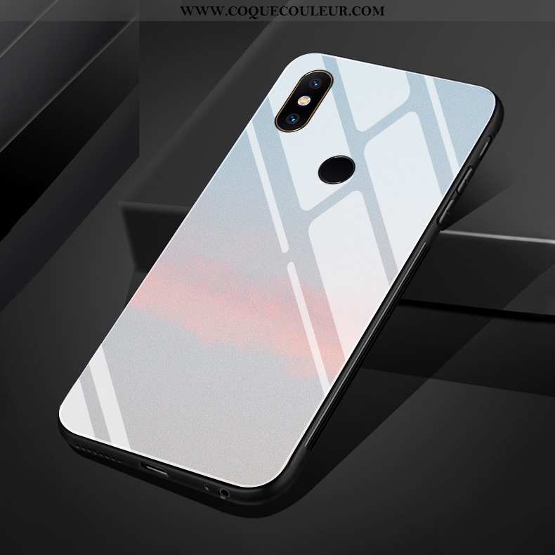 Coque Xiaomi Mi Mix 3 Verre Bordure Soirée, Housse Xiaomi Mi Mix 3 Fluide Doux Clair Violet