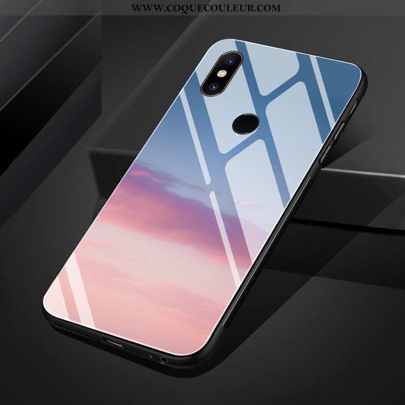 Coque Xiaomi Mi Mix 3 Verre Bordure Soirée, Housse Xiaomi Mi Mix 3 Fluide Doux Clair Violet