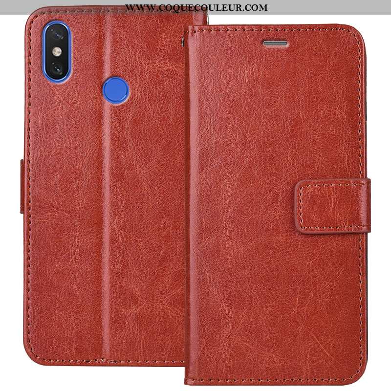 Étui Xiaomi Mi Mix 3 Protection Téléphone Portable Marron, Coque Xiaomi Mi Mix 3 Portefeuille Marron