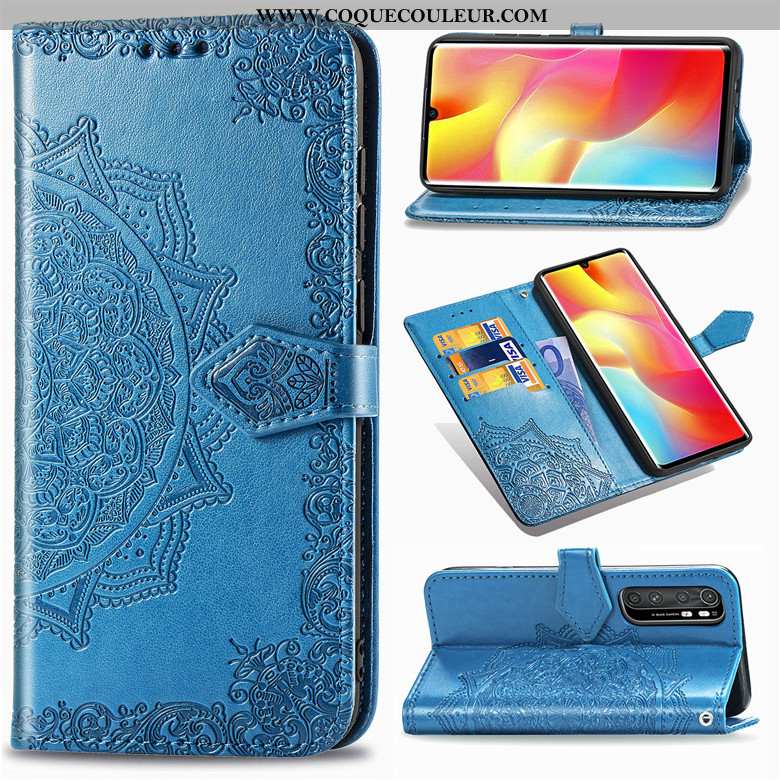 Étui Xiaomi Mi Note 10 Lite Protection Coque Étui, Xiaomi Mi Note 10 Lite Cuir Bleu