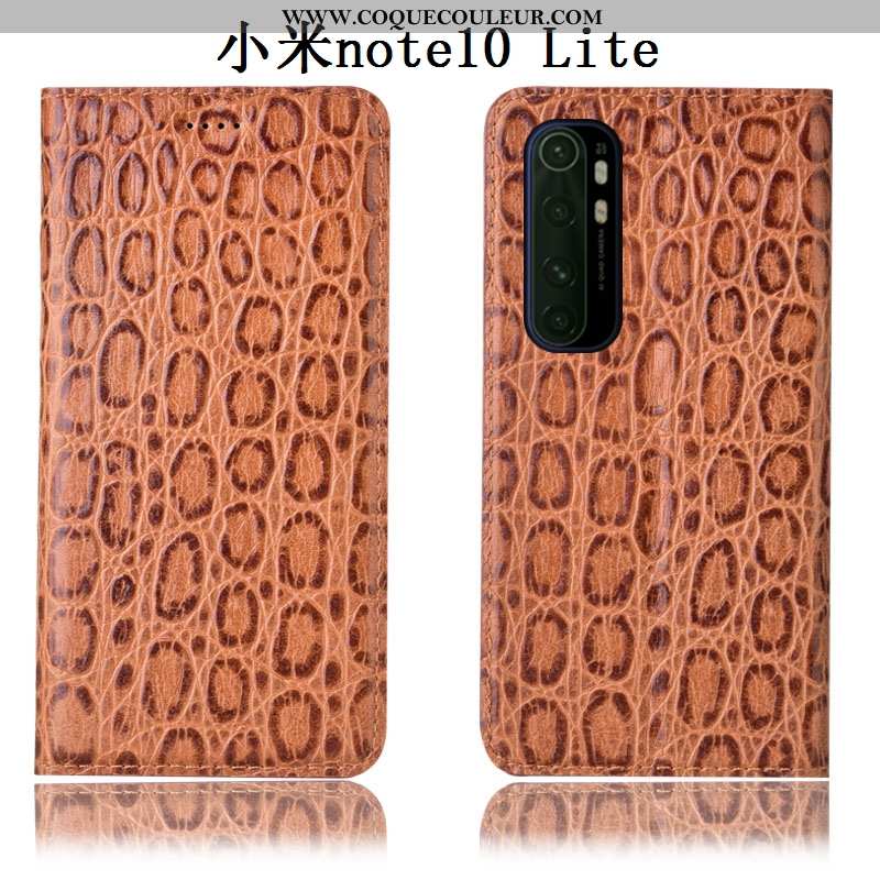 Coque Xiaomi Mi Note 10 Lite Cuir Véritable Incassable Jeunesse, Housse Xiaomi Mi Note 10 Lite Prote