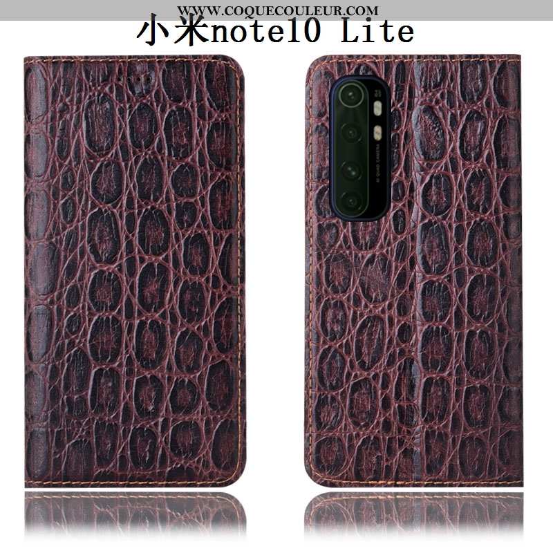 Coque Xiaomi Mi Note 10 Lite Cuir Véritable Incassable Jeunesse, Housse Xiaomi Mi Note 10 Lite Prote